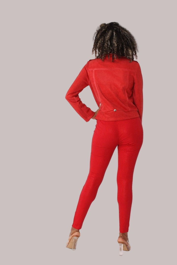 Suede Moto Jacket with Allover Diamonds - 82022 - Especially Yours