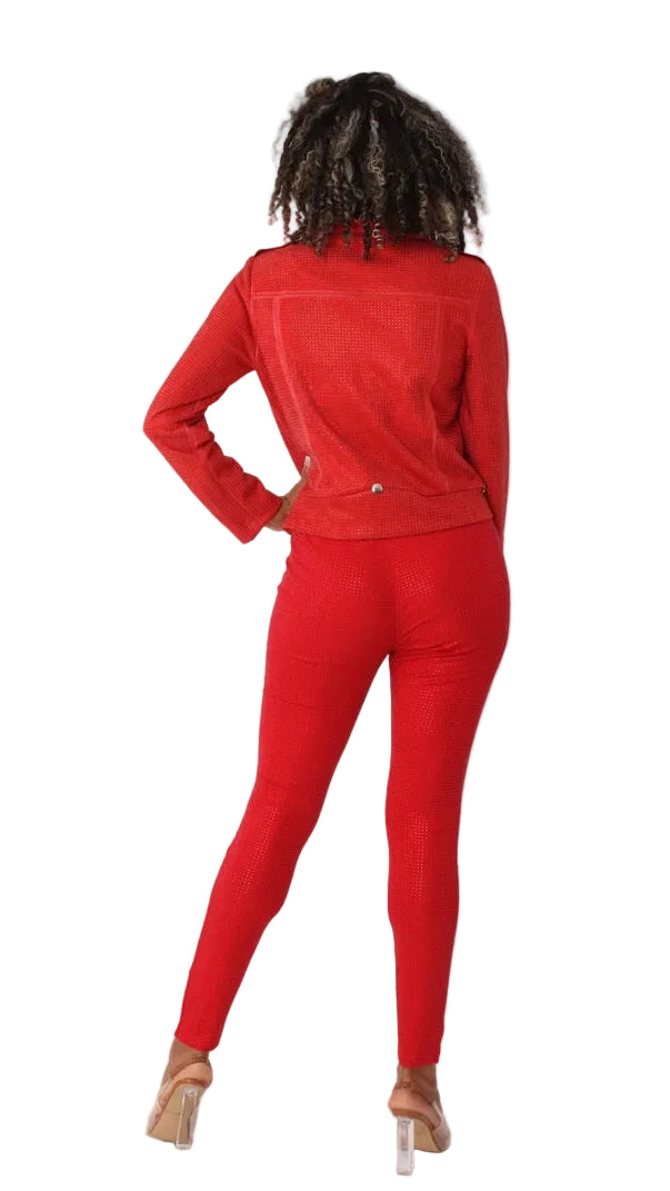 Suede Moto Jacket with Allover Diamonds - 82022