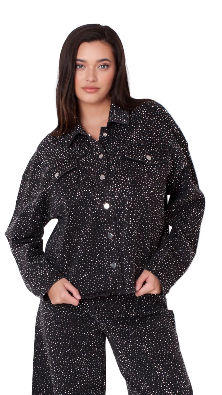 Rhinestone Denim Jacket - 82395