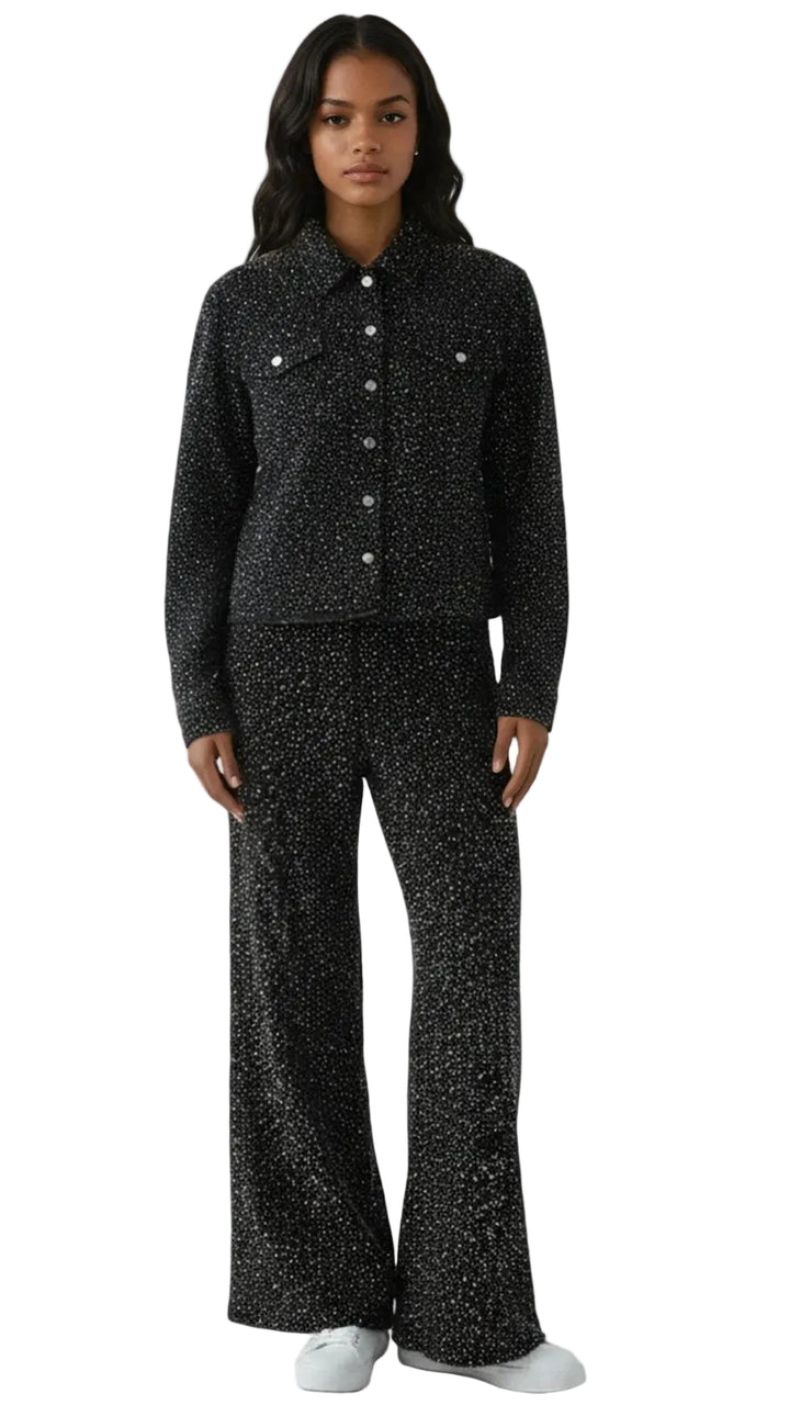 Rhinestone Denim Culottes - 82396