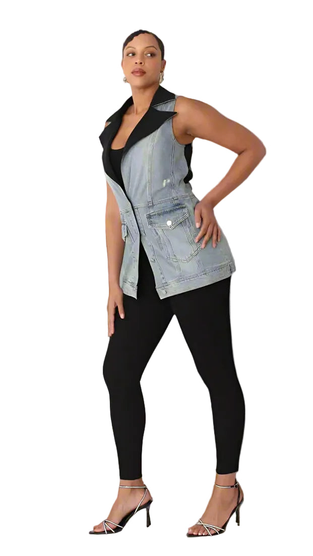 Hybrid Blazer Denim Jacket – Style 82429 | Women’s Chic Jacket