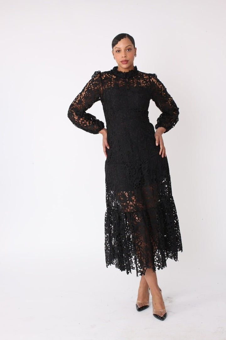 Chartreuse Lace Midi Dress - 82434 - Especially Yours