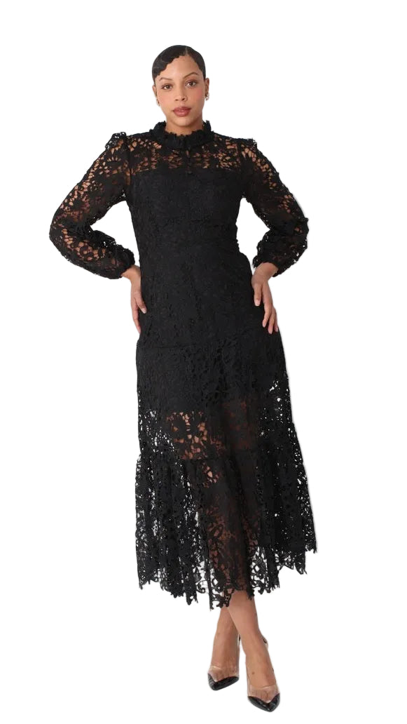 Chartreuse Lace Midi Dress -82434