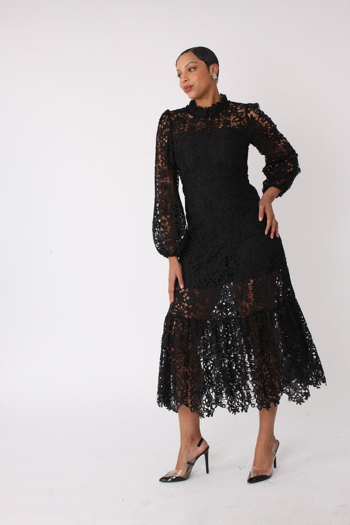 Chartreuse Lace Midi Dress - 82434 - Especially Yours