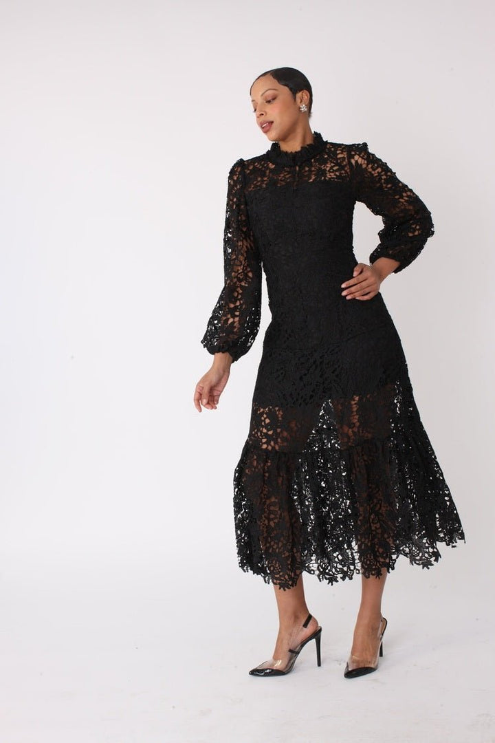 Chartreuse Lace Midi Dress - 82434 - Especially Yours