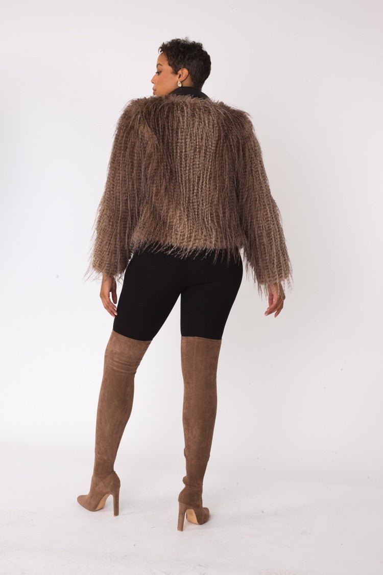 Shaggy Faux Fur Bomber Jacket - 82651 - Especially Yours