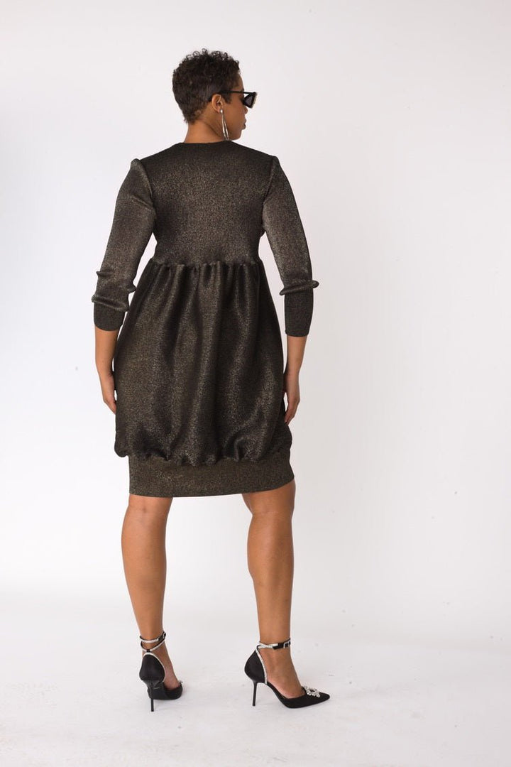 Metallic Bubble Hem Sweater Dress - 82677 - Especially Yours