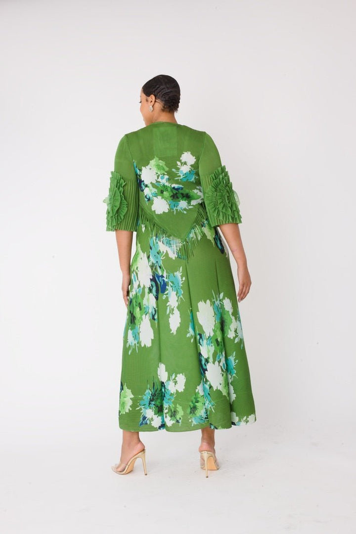 Floral Print Pleated Midi Dress - 82678 - Especially Yours