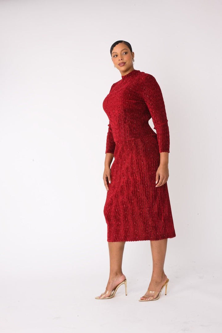 Velvet Midi Skirt Set | 82767 - Especially Yours