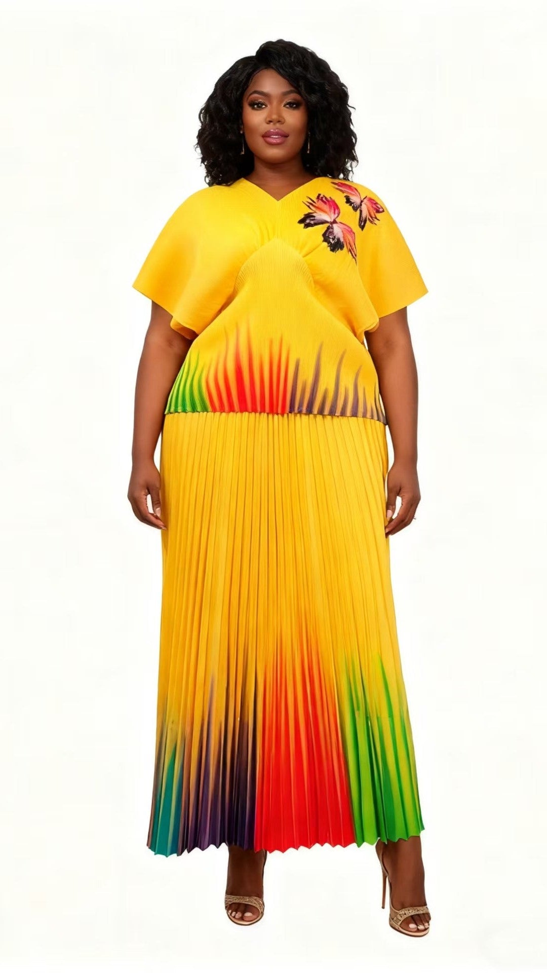 Gradient Pleated Skirt Set - 83016