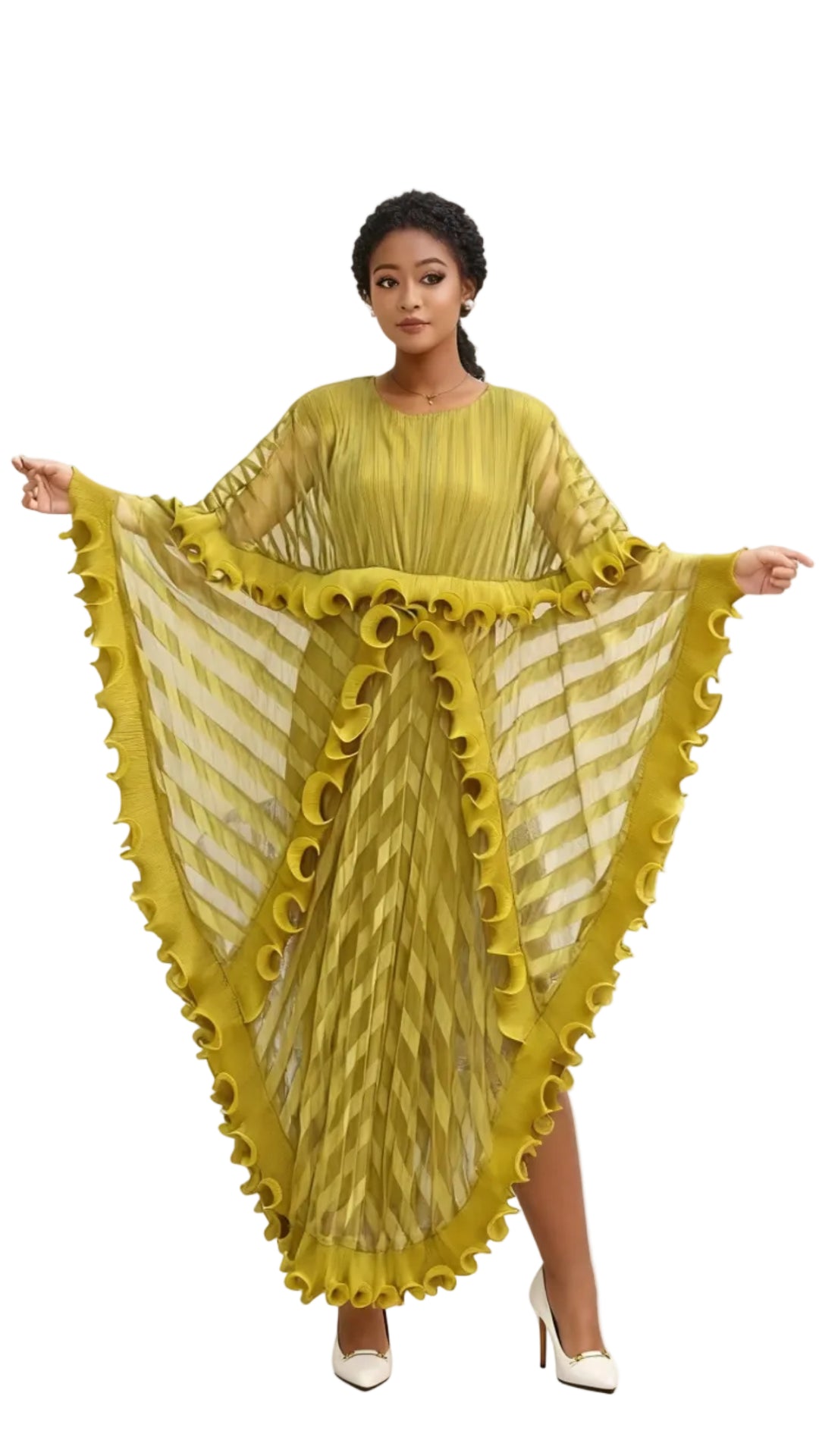 Ethereal Cascade Pleated Maxi Dress - 83024