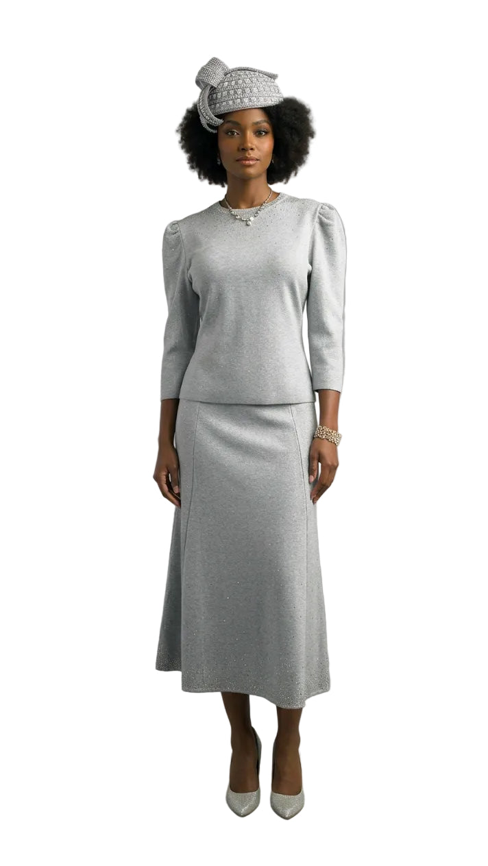 2-Piece Long Sleeve Mid-Length Dress 841