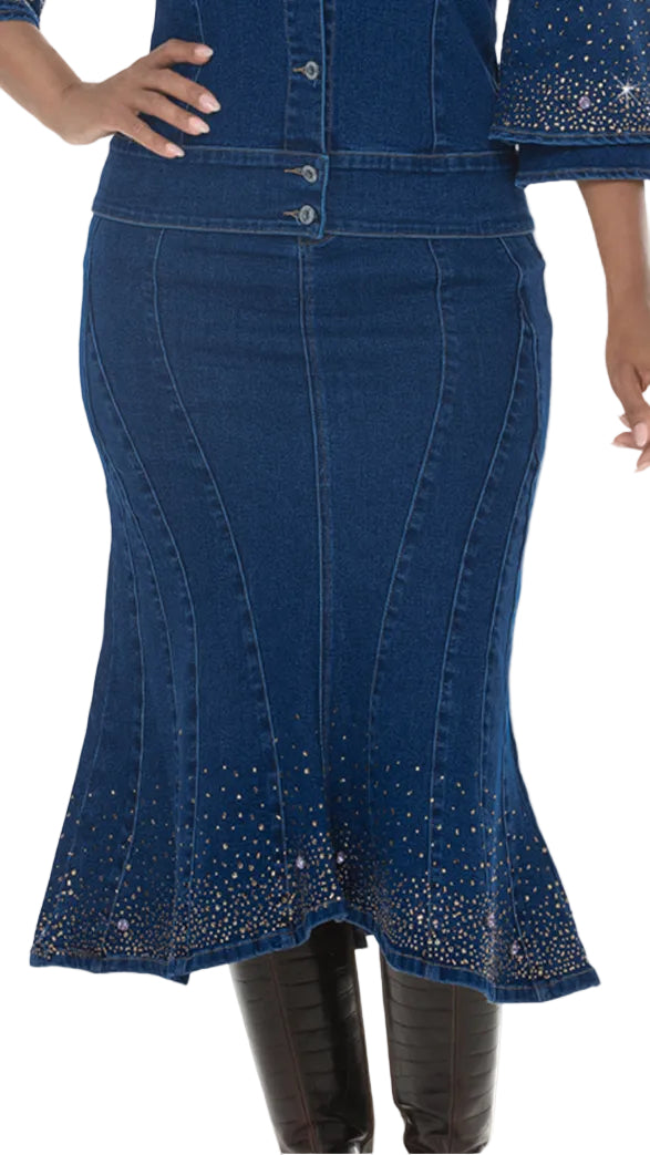 Donna Vinci Jeans, Style 8523-S - Denim Skirt