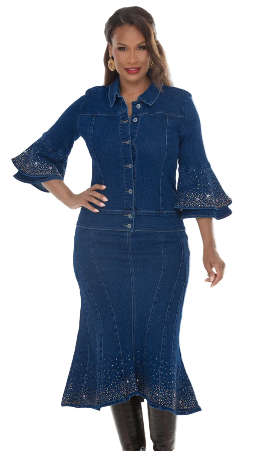 Donna Vinci Jeans, Style 8523-S - Denim Skirt