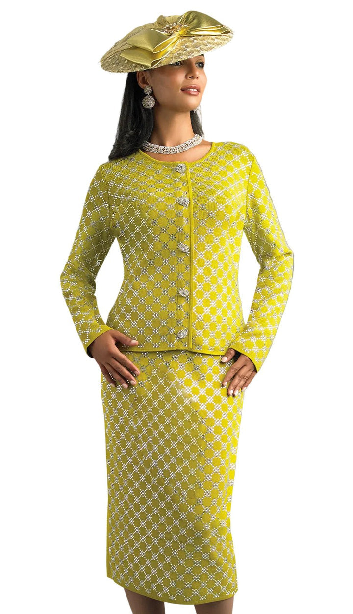 2-Piece Long Sleeve Mid-Length Skirt Suit 853