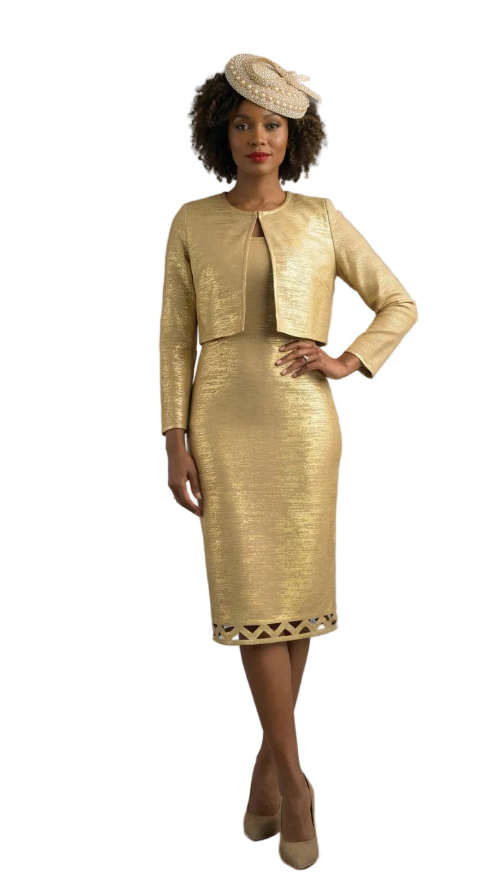 2-Piece Long Sleeve Mid-Length Skirt Suit 861