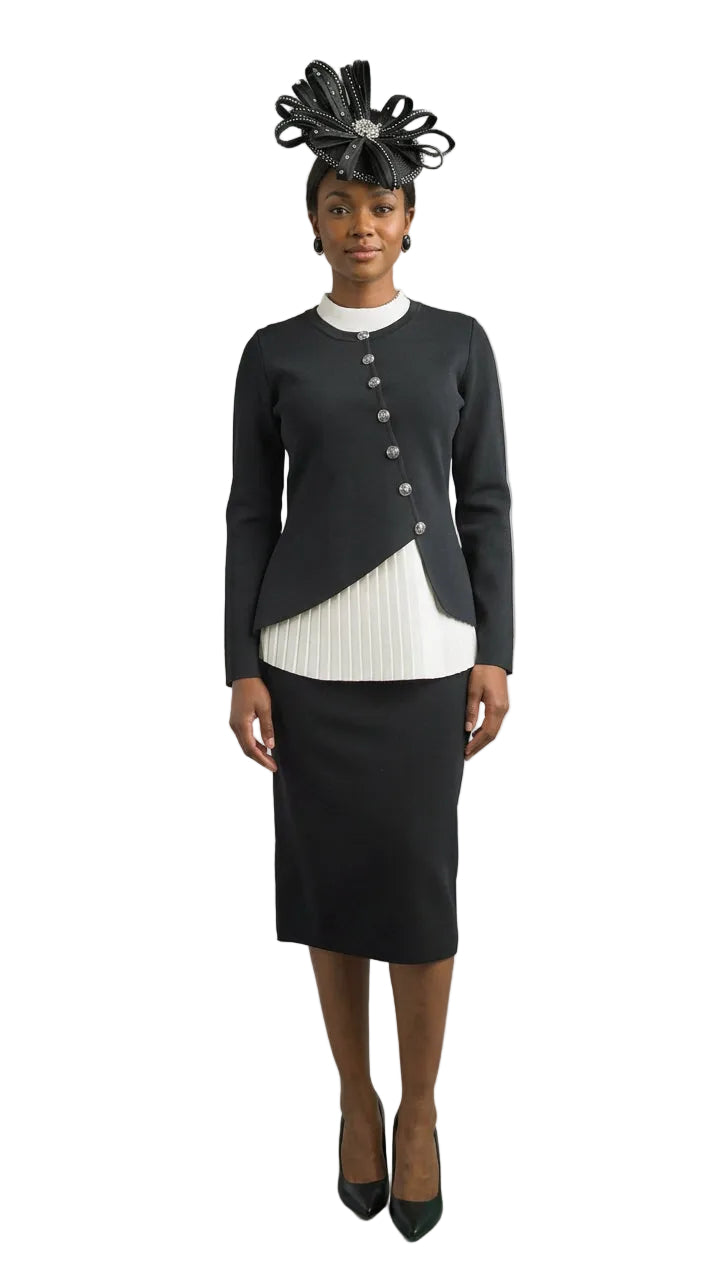 2-Piece Long Sleeve Mid-Length Skirt Suit 861