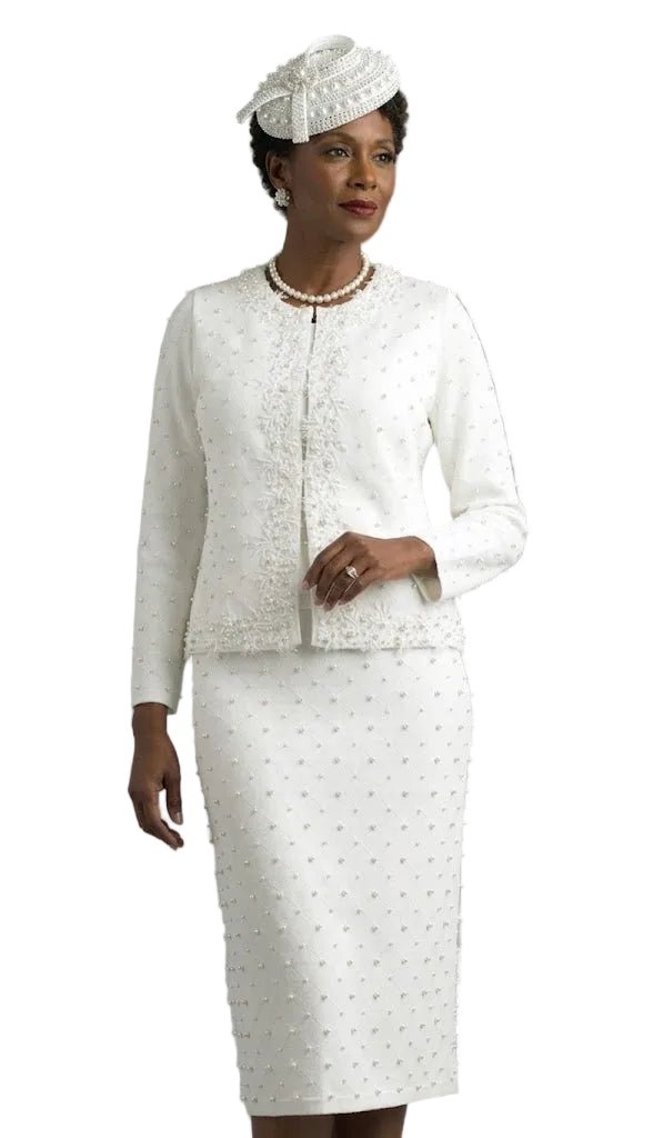 2-Piece Long Sleeve Mid-Length Skirt Suit 866