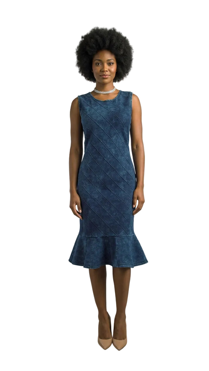 2-Piece Long Sleeve Mid-Length Knit Dress 884