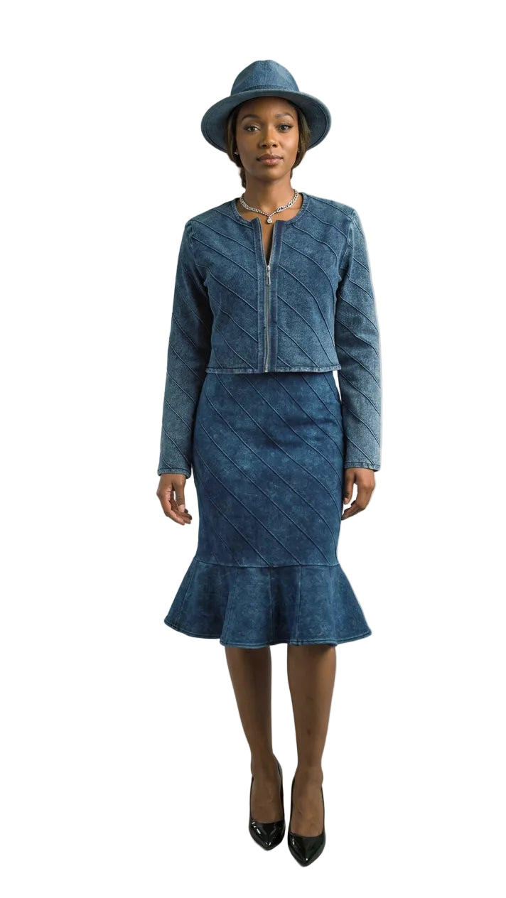 2-Piece Long Sleeve Mid-Length Knit Dress 884