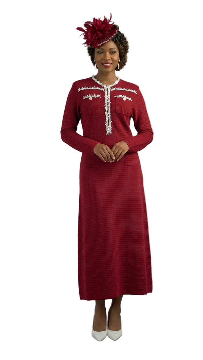 Long Sleeve Mid-Length Knit Dress 890