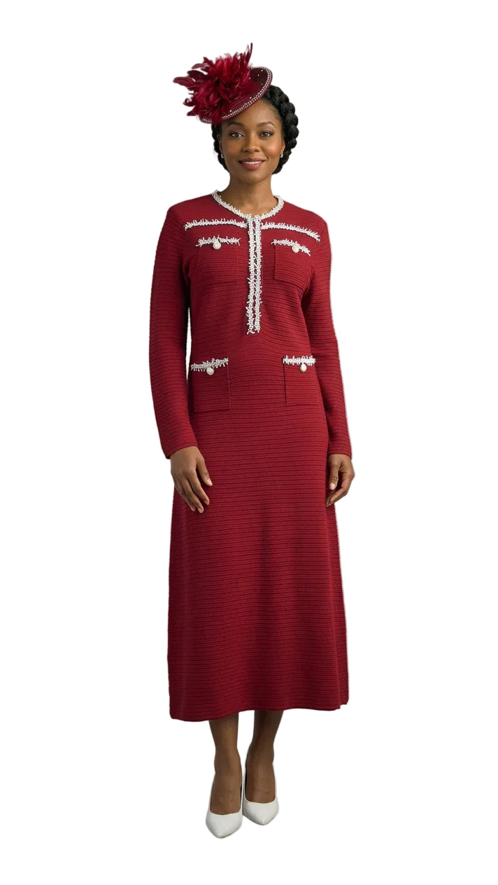 Long Sleeve Mid-Length Knit Dress 890