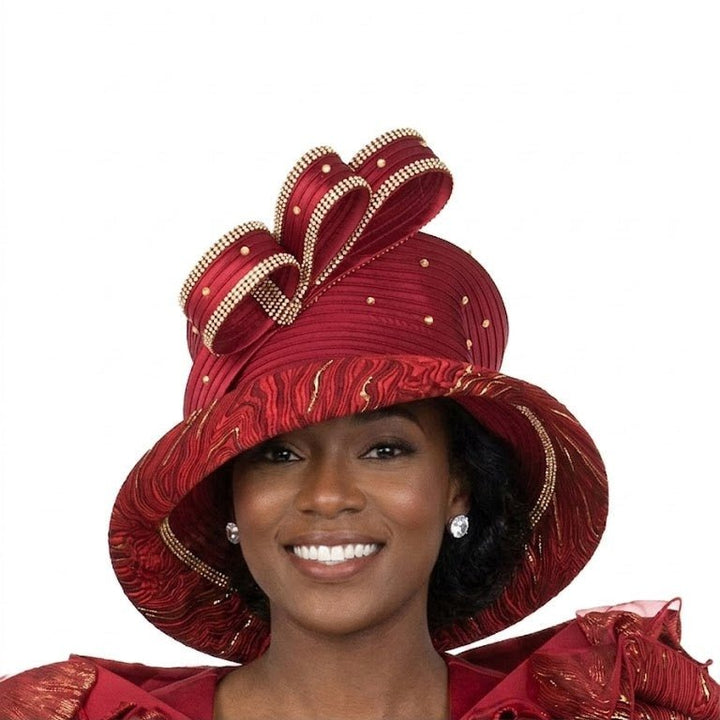Wide Brim Hat with Rhinestone-trimmed Bow Detail - Especially Yours