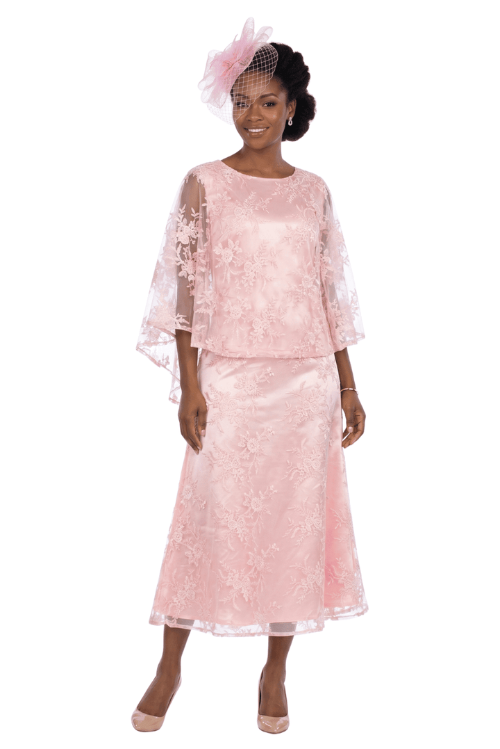 2pc Lace Dress & Hi-Lo Pull Over Lace Cape - Plus size - Especially Yours