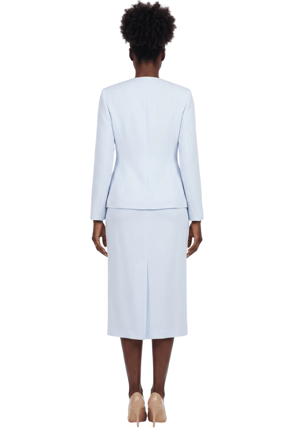3pc Collarless Clean Lines Detailed Skirt Suit - Plus Size - Especially Yours