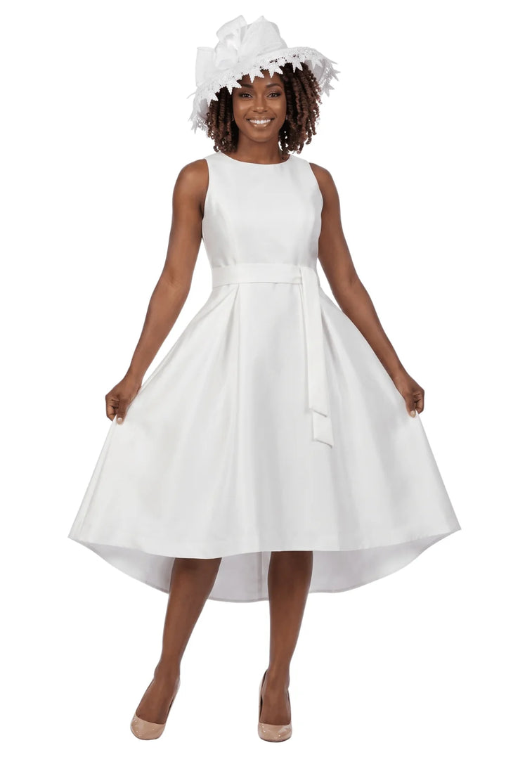 Sleeveless Full Flare Hi-Lo Drs w/ Styling Belt