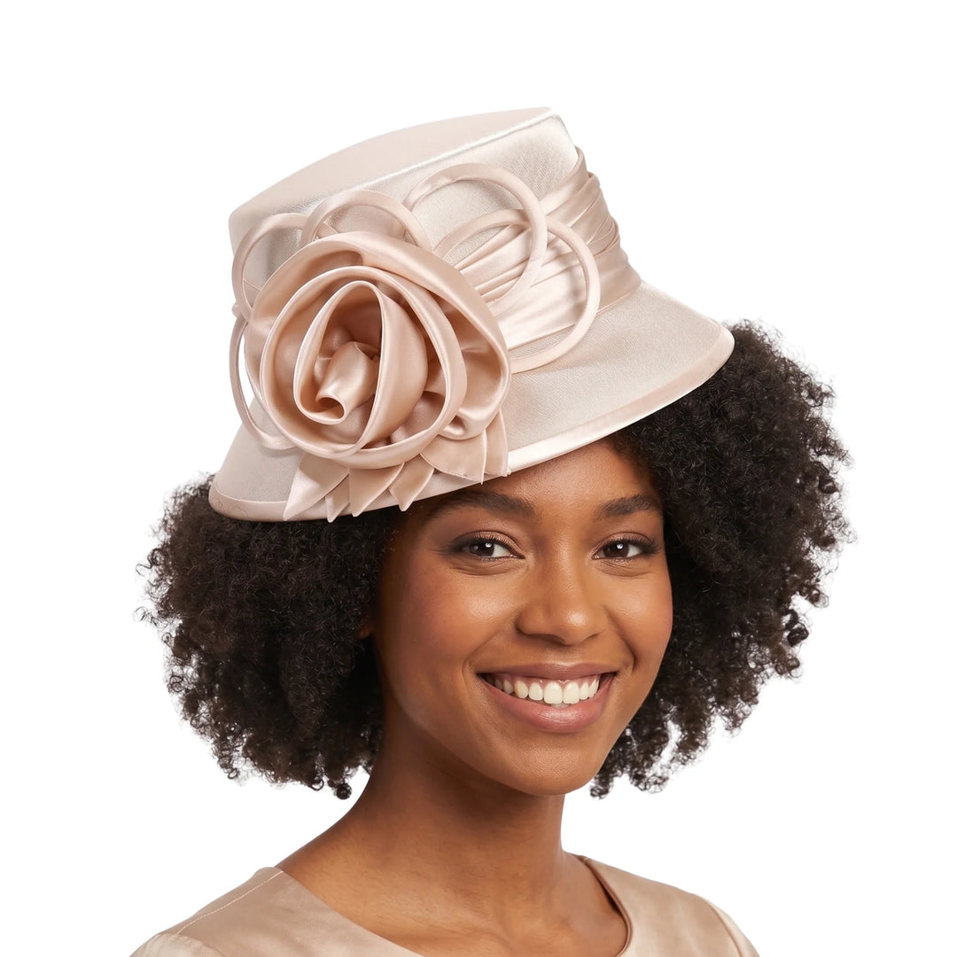 Small Brim w/ Ribbon Flower Basic Hat