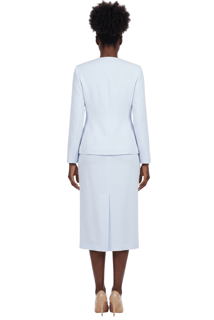 3pc Collarless Clean Lines Detailed Skirt Suit - Especially Yours