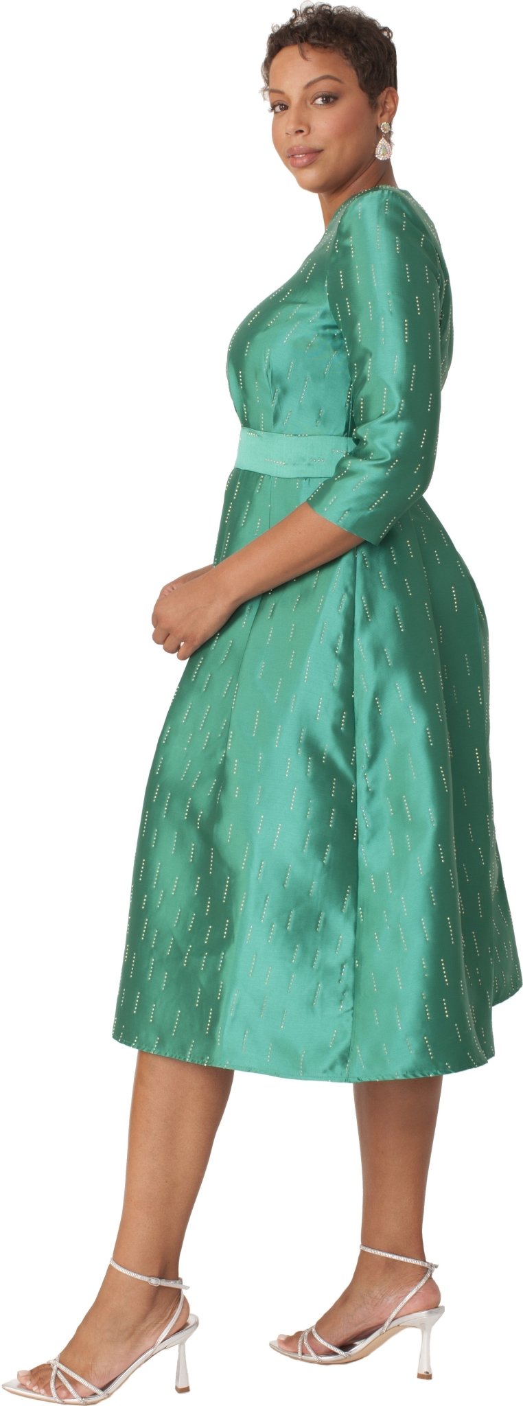 Shimmer A - Line Tea Length Dress - 9763 - Especially Yours