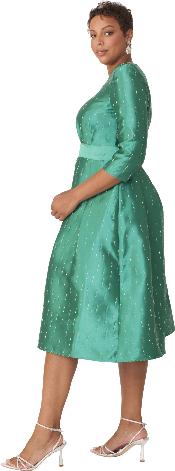 Shimmer A - Line Tea Length Dress - 9763 - Especially Yours