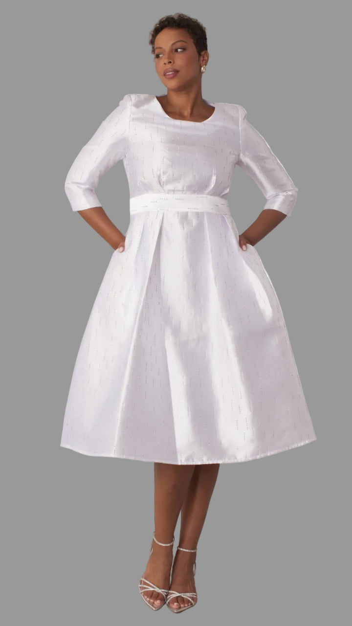 Shimmer A-Line Tea Length Dress - 9763