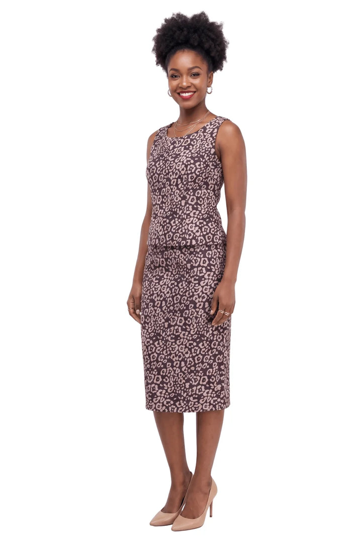 3pc Novelty Skirt Suit w/ Embellished Button - Plus Size