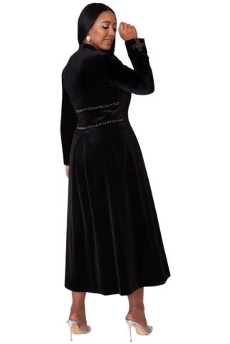Plus Size Velvet Church Robe with Crystal Trim -41031W - Especially Yours