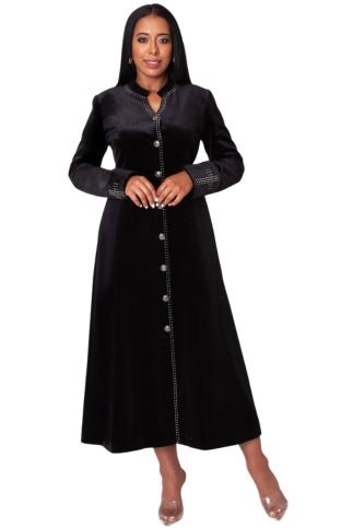 Plus Size Velvet Church Robe with Crystal Trim -41031W - Especially Yours