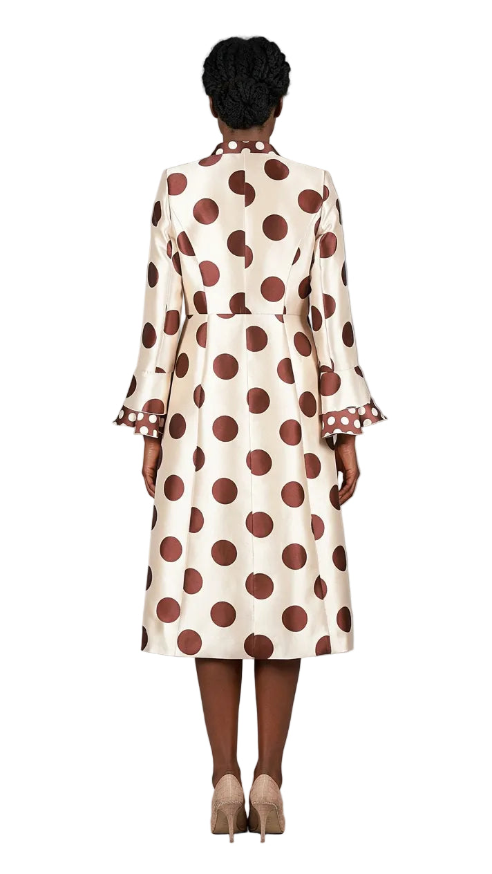 2pc Silky Twill in Polka Dots Dress+Jkt Set