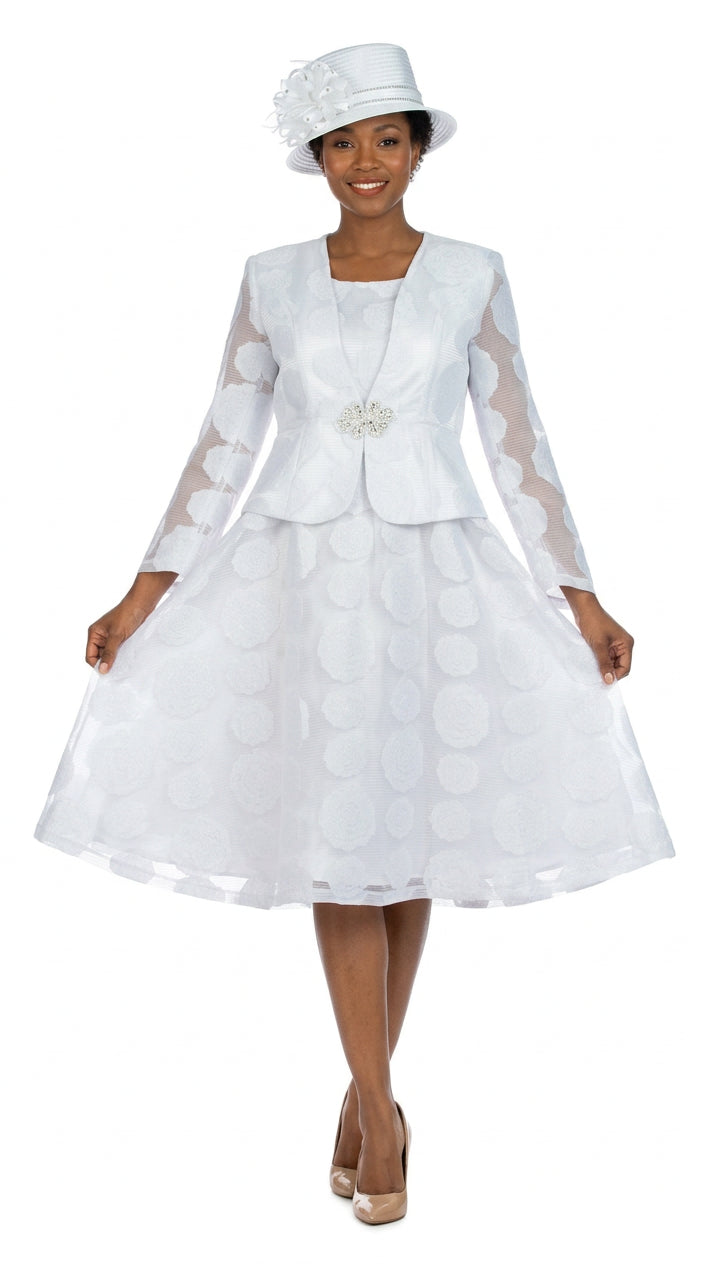 2pc Rose Organza A-line Bolero Jkt Dress