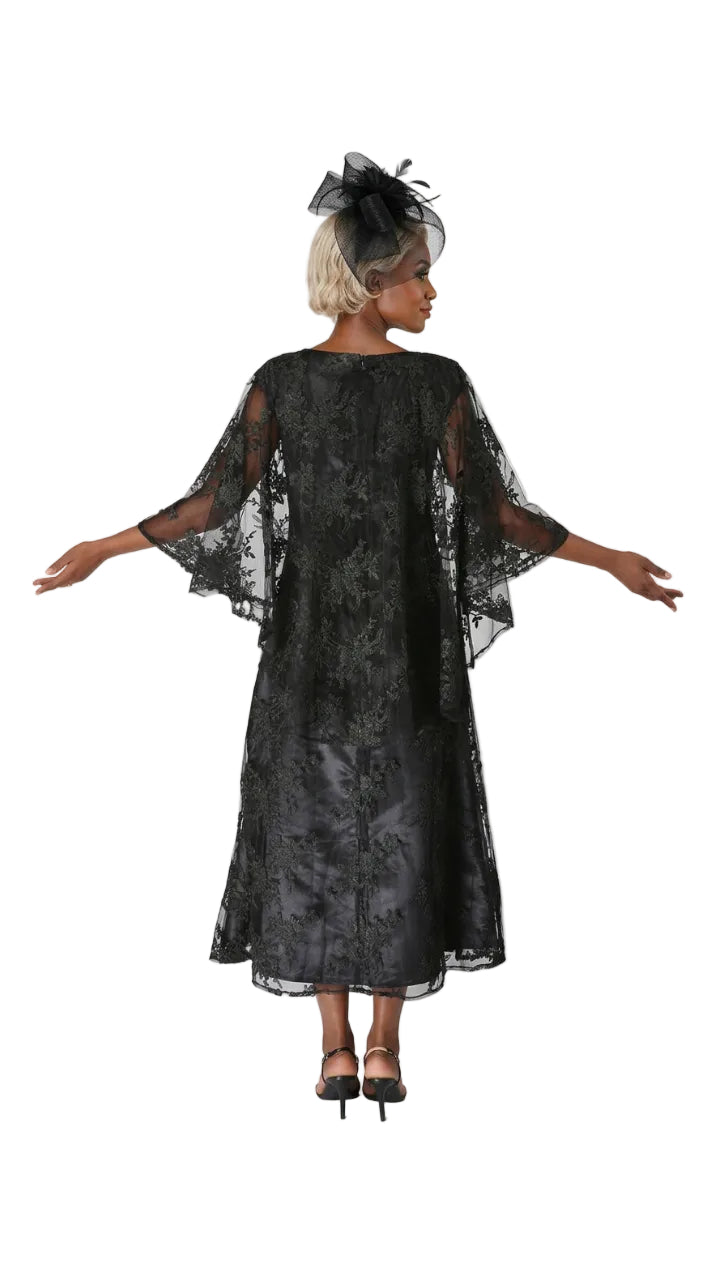 2pc Lace Dress & Hi-Lo Pull Over Lace Cape - Plus size
