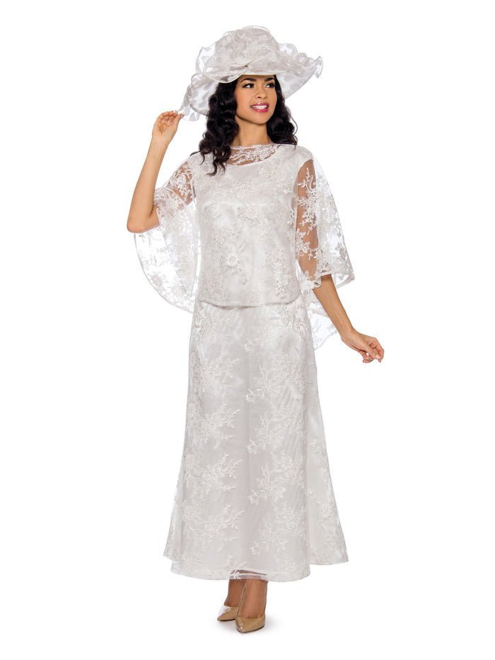 2pc Lace Dress & Hi-Lo Pull Over Lace Cape - Plus size - Especially Yours