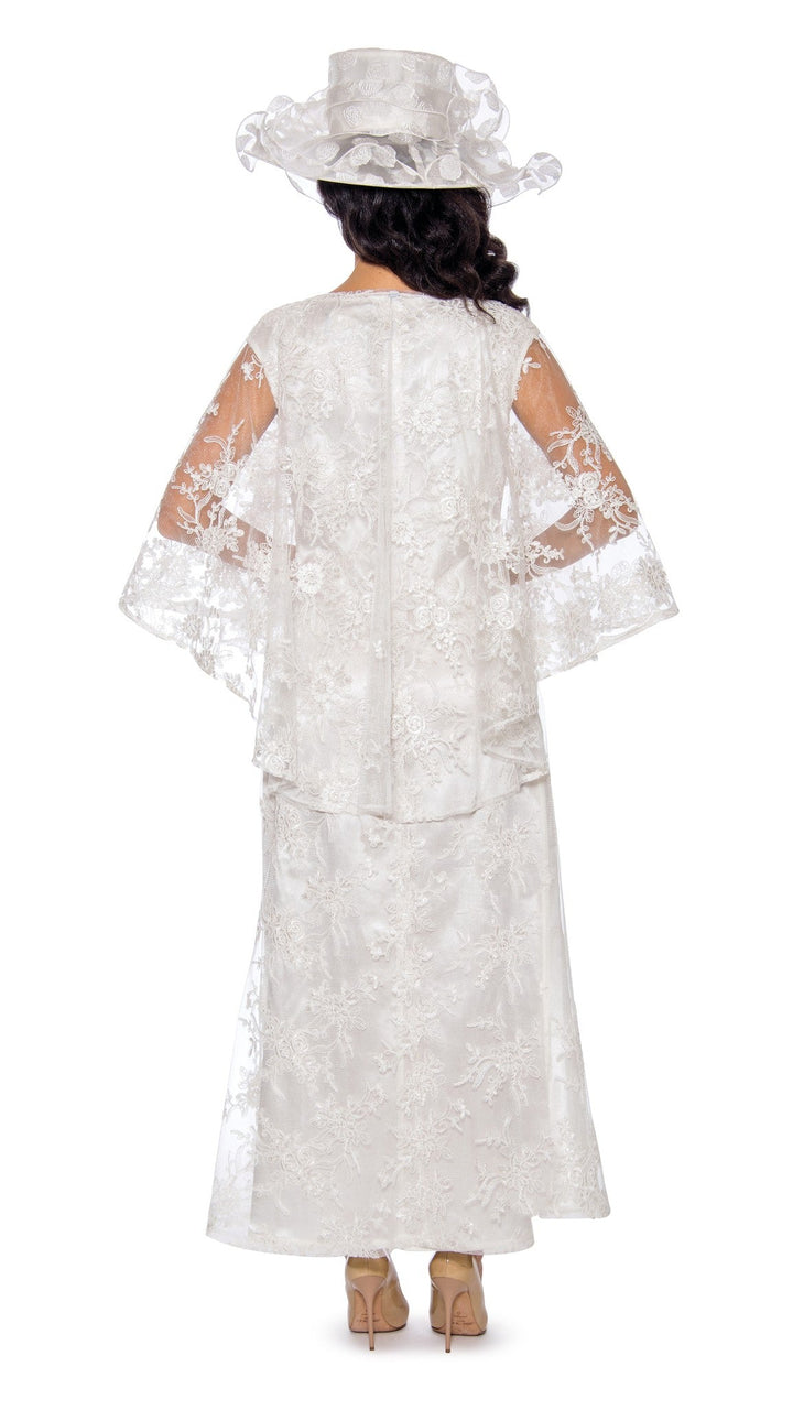 2pc Lace Dress & Hi-Lo Pull Over Lace Cape - Plus size