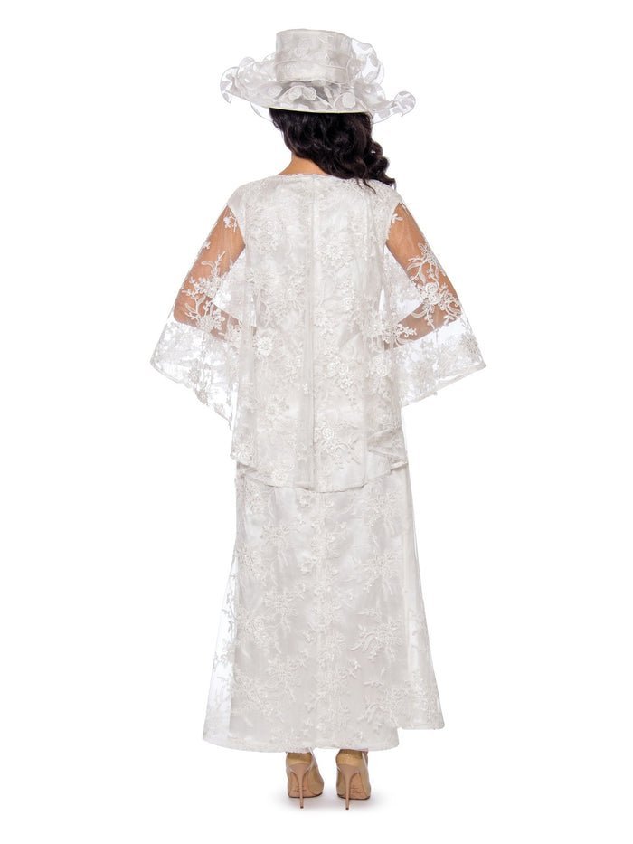 2pc Lace Dress & Hi-Lo Pull Over Lace Cape - Especially Yours