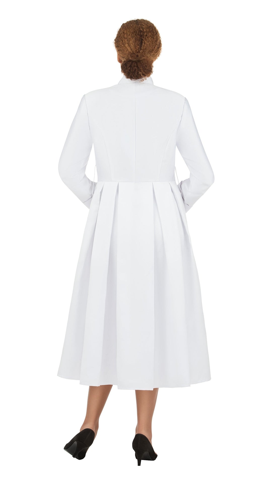 1pc Stand Collar A-line Print Dress w/ Belt-Plus