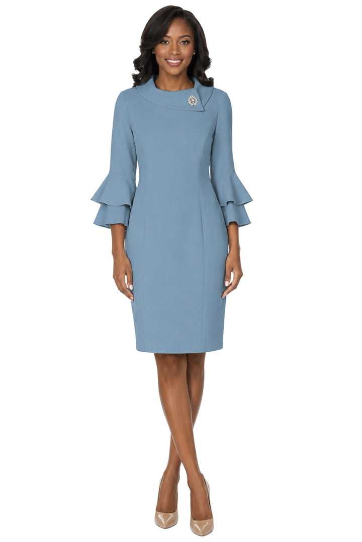 Draped Collar Bell Sleeve Shift Plus Size Dress – Giovanna Apparel - Especially Yours