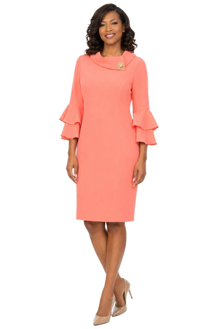 Draped Collar Bell Sleeve Shift Dress – Giovanna Apparel - Especially Yours