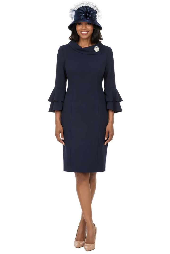 Draped Collar Bell Sleeve Shift Plus Size Dress – Giovanna Apparel - Especially Yours