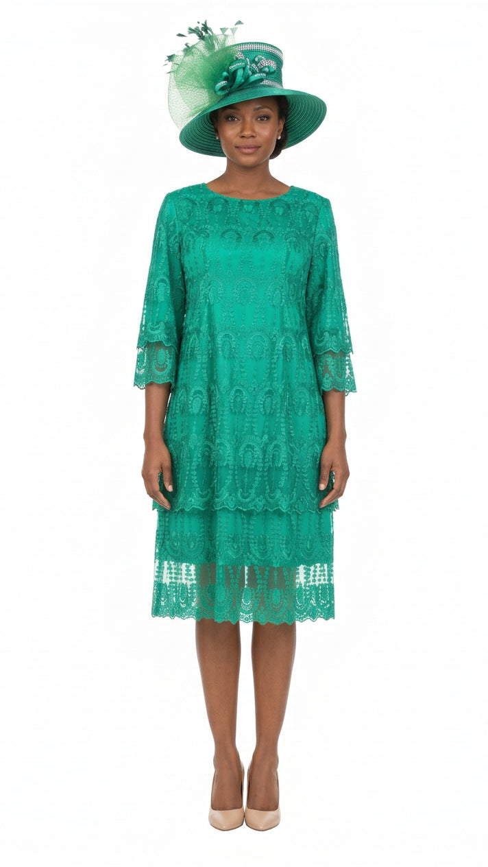 Elegant A-Line Tiered Lace Dress-Plus