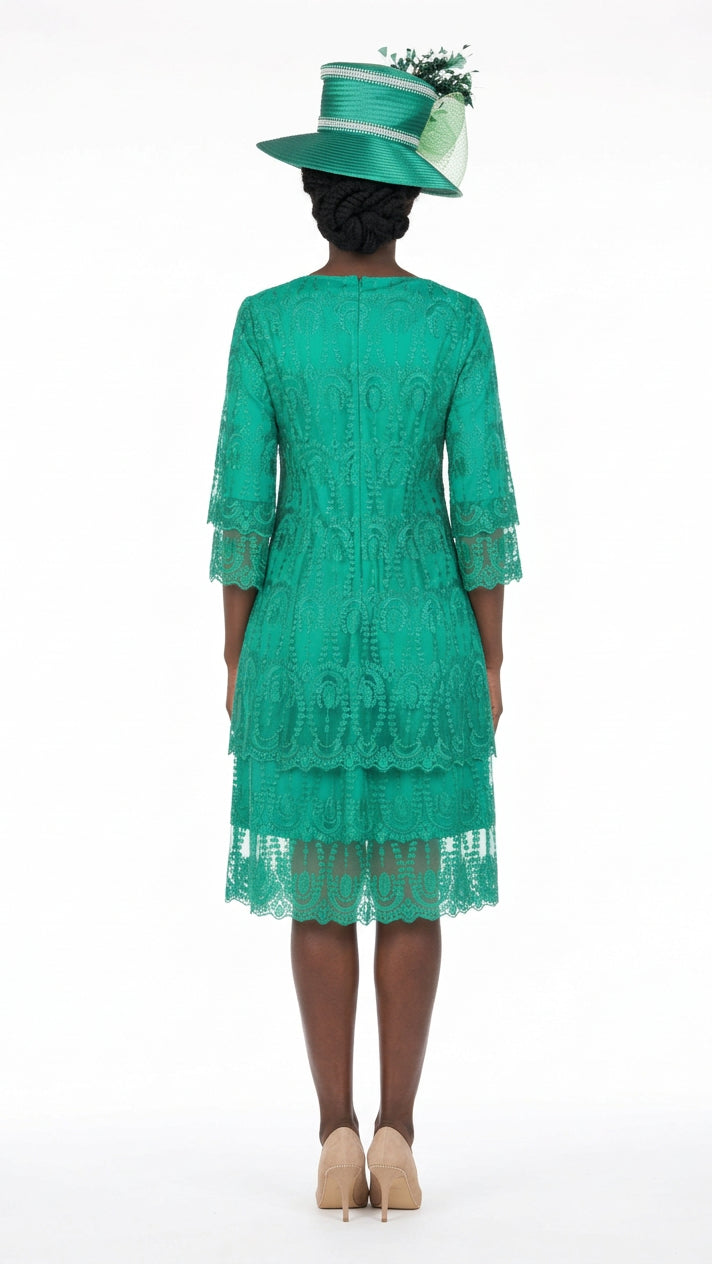 Elegant A-Line Tiered Lace Dress-Plus
